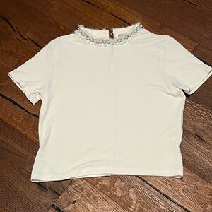 Alice + Olivia Elegant Cream Top